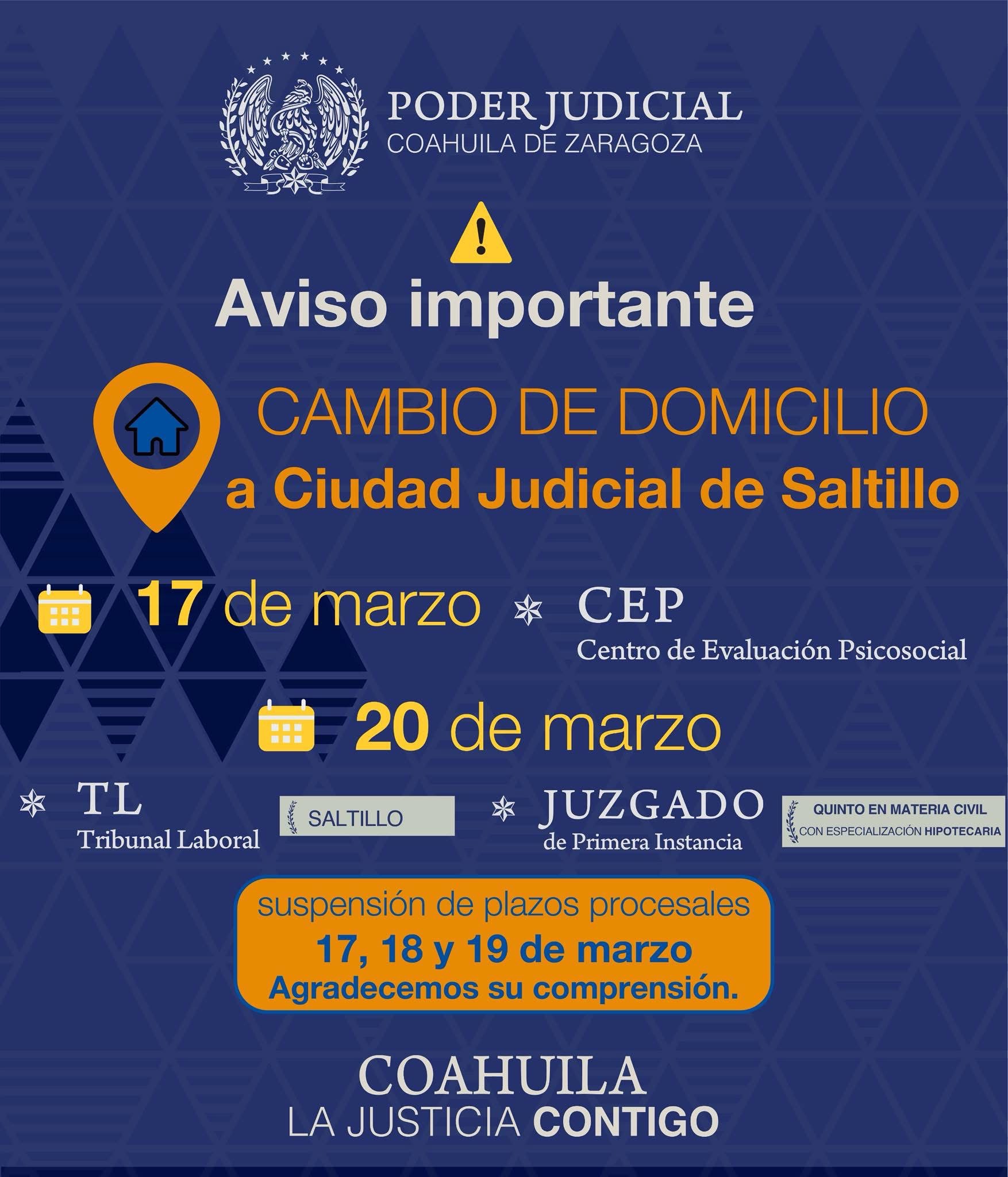Aviso importante del Poder Judicial 