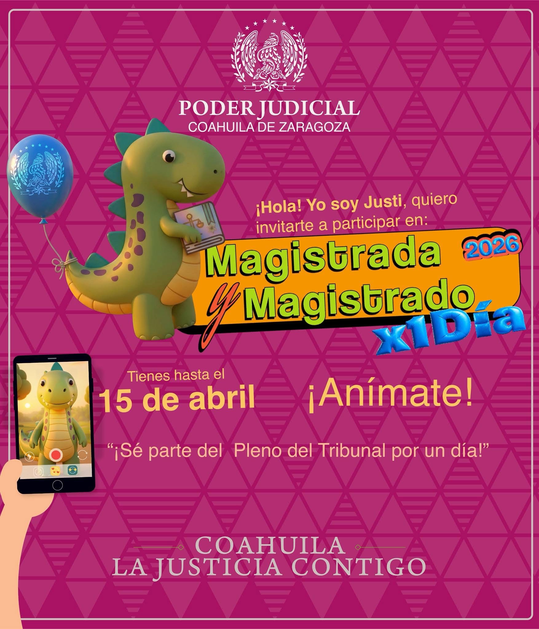 Convoca el Poder Judicial a participar para ser Magistrada o Magistrado por un día